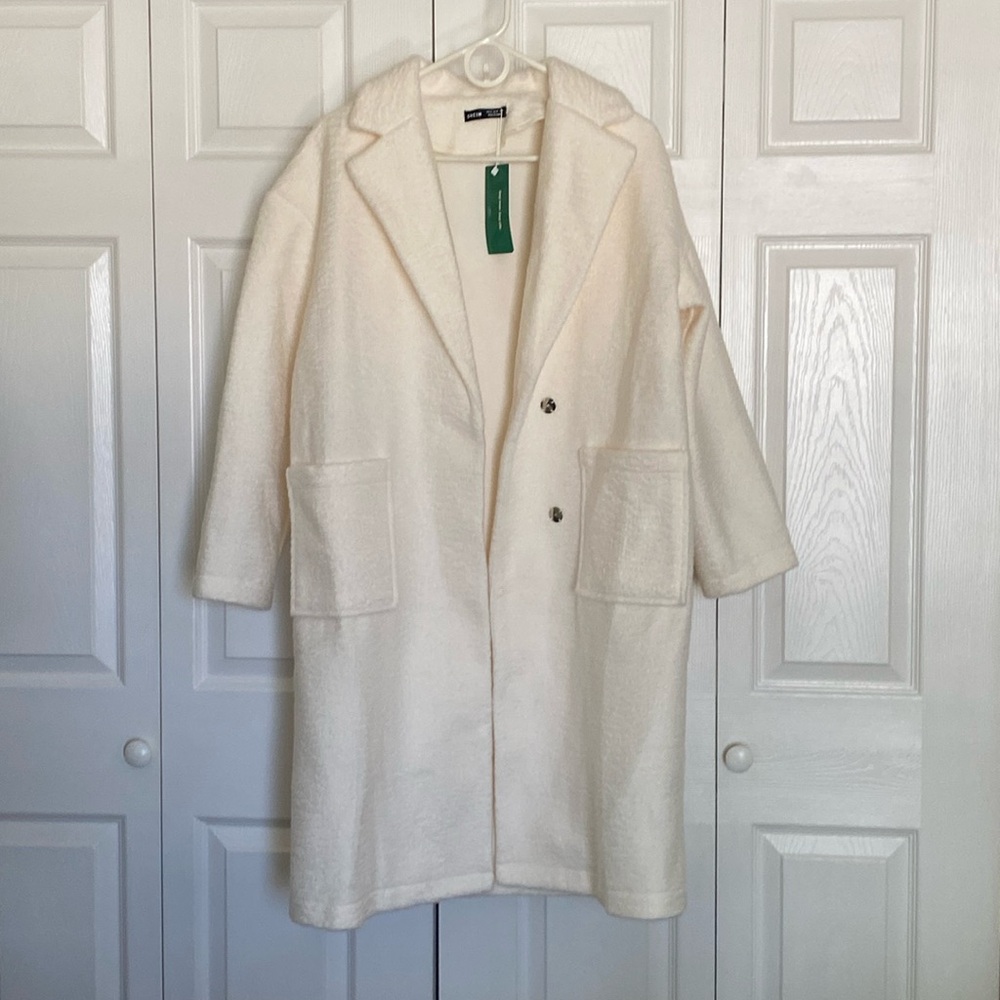 SHEIN Off White Teddy Jacket